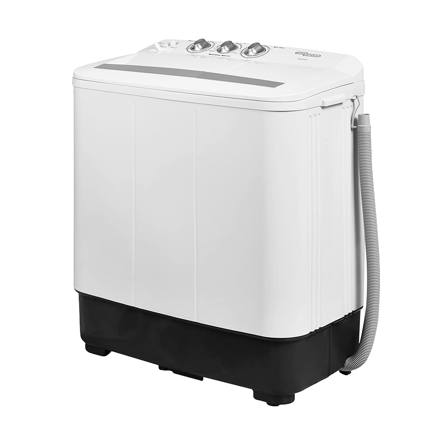 Super General 6 kg Twin-tub Semi-Automatic Washing Machine, White, efficient Top-Load Washer with Lint Filter, Spin-Dry, SGW-60, 73.5 x 51.2 x 100.5 cm, 1 Year Warranty