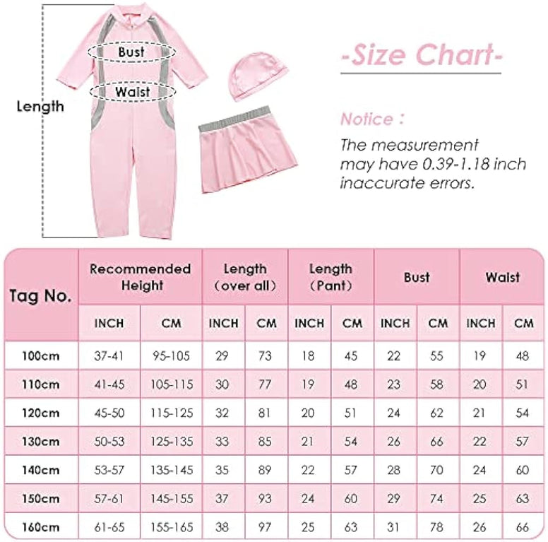 Maeau Muslim Swimsuit for Kids Girls Full Cover Islamic Bathing Suit Hijab Burkini Swimwear