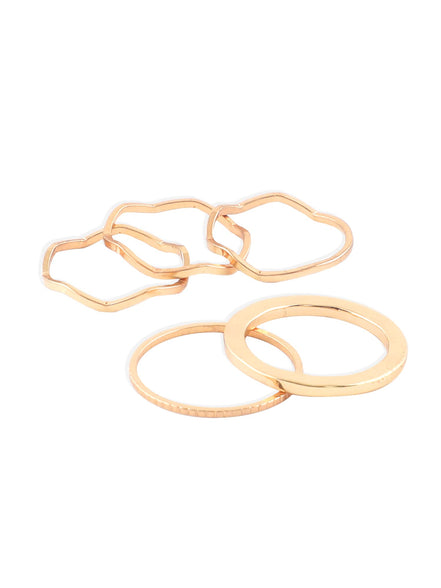 ZAVERI PEARLS Gold Tone Set Of 25 Stunning Stackable Finger Rings-Zpfk10581
