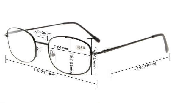 Eyekepper Metal Frame Spring Hinged Arms Reading Glasses 4 Pairs