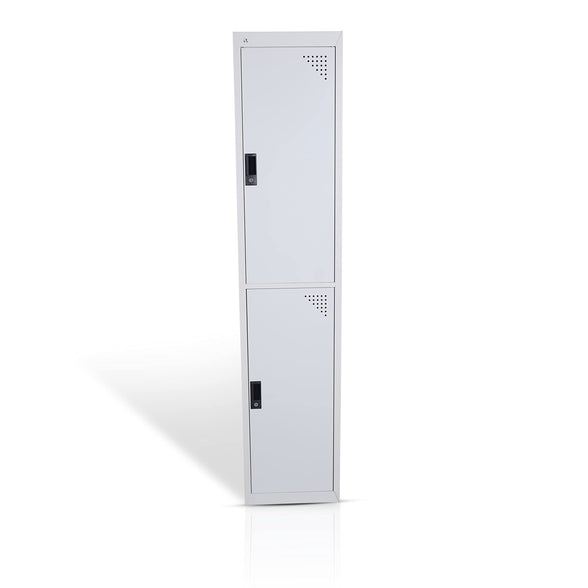 RIGID Double doors locker, Steel Metal Storage Locker- with 1 shelve - for Home & School & Office - Lock With plastic handle (Grey)