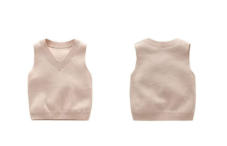 PTPUKE Baby Boys Girls V Neck Comfort Knitted Sleeveless Pullover Sweater Vest 1 Year