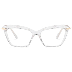 COASION Non-prescription Clear Lenses Eye Glasses for Women Cat Eye Glasses Small Frame With Spring Hinges