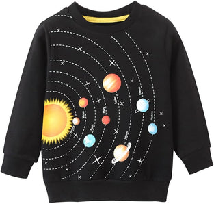 Toddler Sweatshirts Dinosaur Space Sweatshirt Sport Excavator Pullover Valentine Day Shirts Kids 2-7 Years