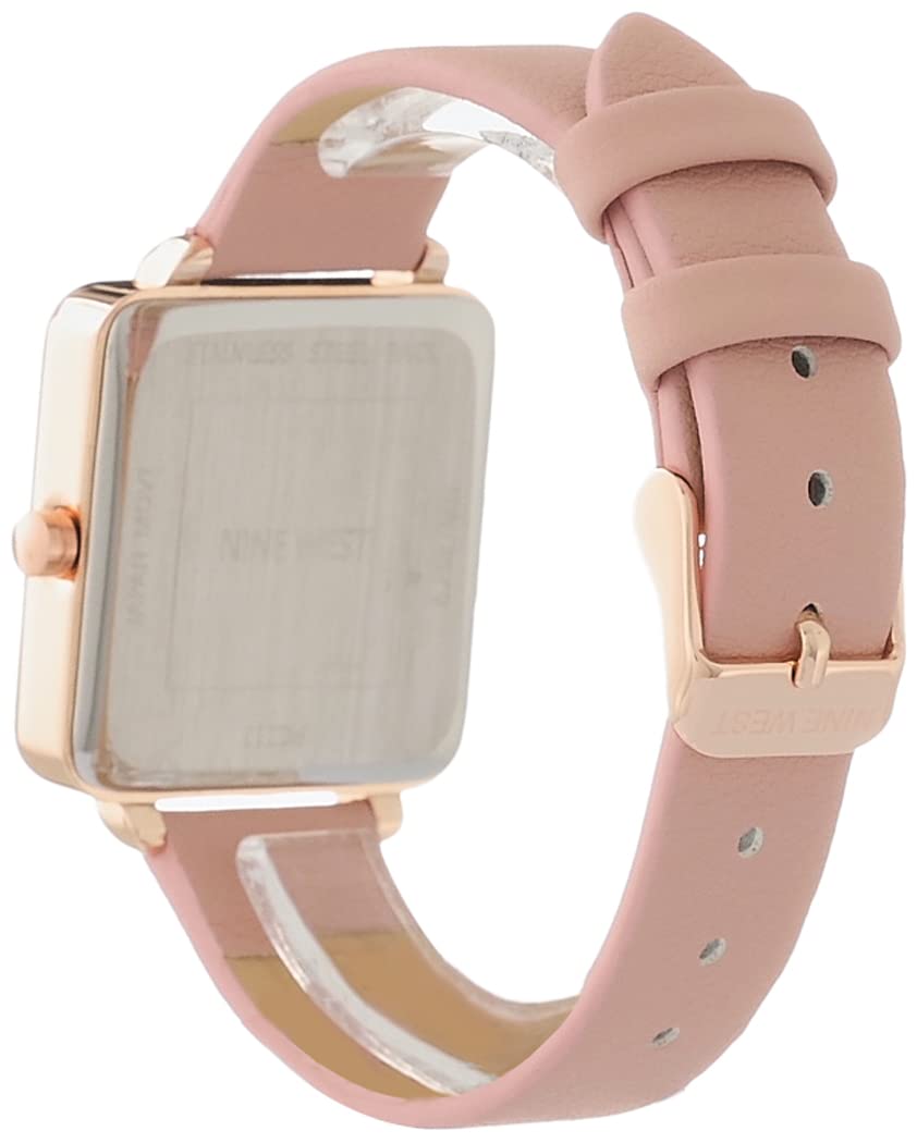 Nine West Women's Japanese Quartz Dress Watch with Faux Leather Strap