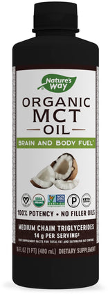 Nature's Way 100% Potency Pure Source MCT Oil from Coconut- Certified Paleo, Certified Vegan- Non-GMO Project Verified, Vegetarian, Gluten-Free, 16 Fluid Ounce (Packaging May Vary)