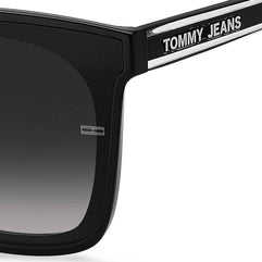 Tommy Hilfiger 0066/F/S Rectangular Shape Full Rim Sunglasses for Unisex, 65 mm Lens Width, Black/Grey