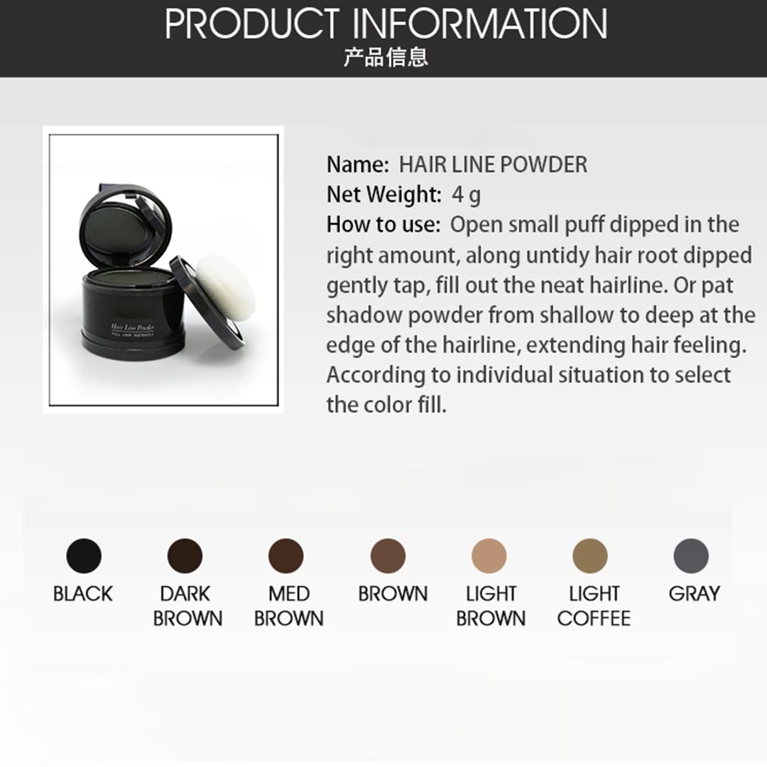 (Dark-Brown) - Hairline Powder, Hair Root Dye, Instantly Hair Colour Shadow Cover Grey Hair Root, Hair Touch-Up, Thin Hair Powder 4g