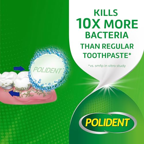 Polident 3-Minute Antibacterial Denture Cleanser - Mint, 3 Minute Whitening, 120 Count