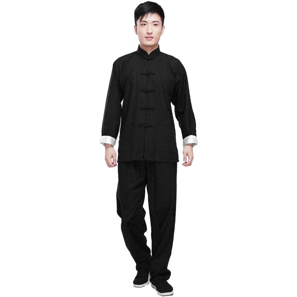 ZooBoo Kung Fu Uniform Clothing - Chinese Traditional Martial Arts Wing Chun Tai Chi Training Cloths (Large)