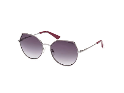 Guess GU786708B58 Square Shape Full Rim Sunglasses for Women, 58 mm Lens Width, Shiny Gunmetal/Gradient Smoke