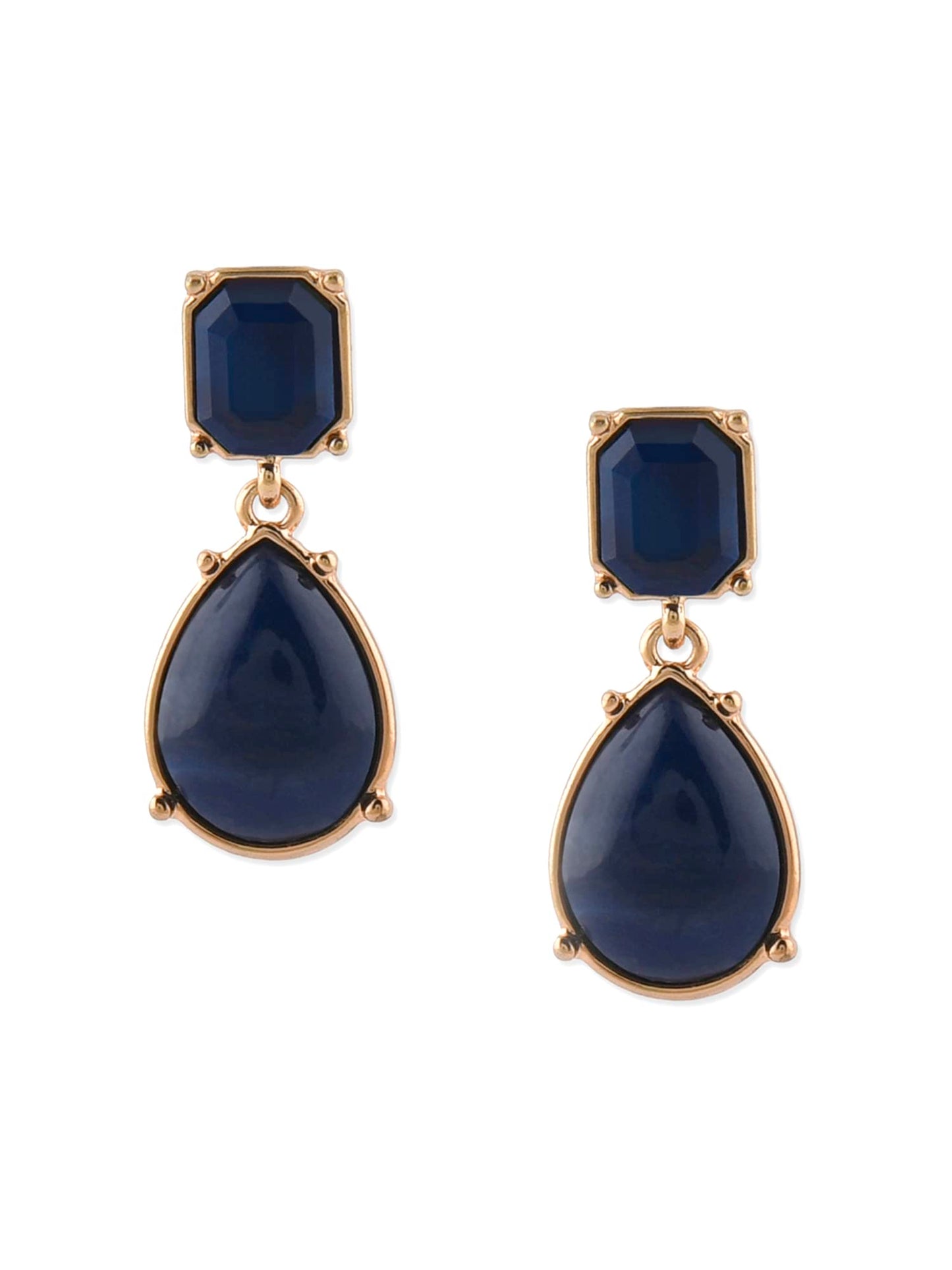 Zaveri Pearls Blue Stones Embellished Contemporary Drop Earring For Women-ZPFK15157