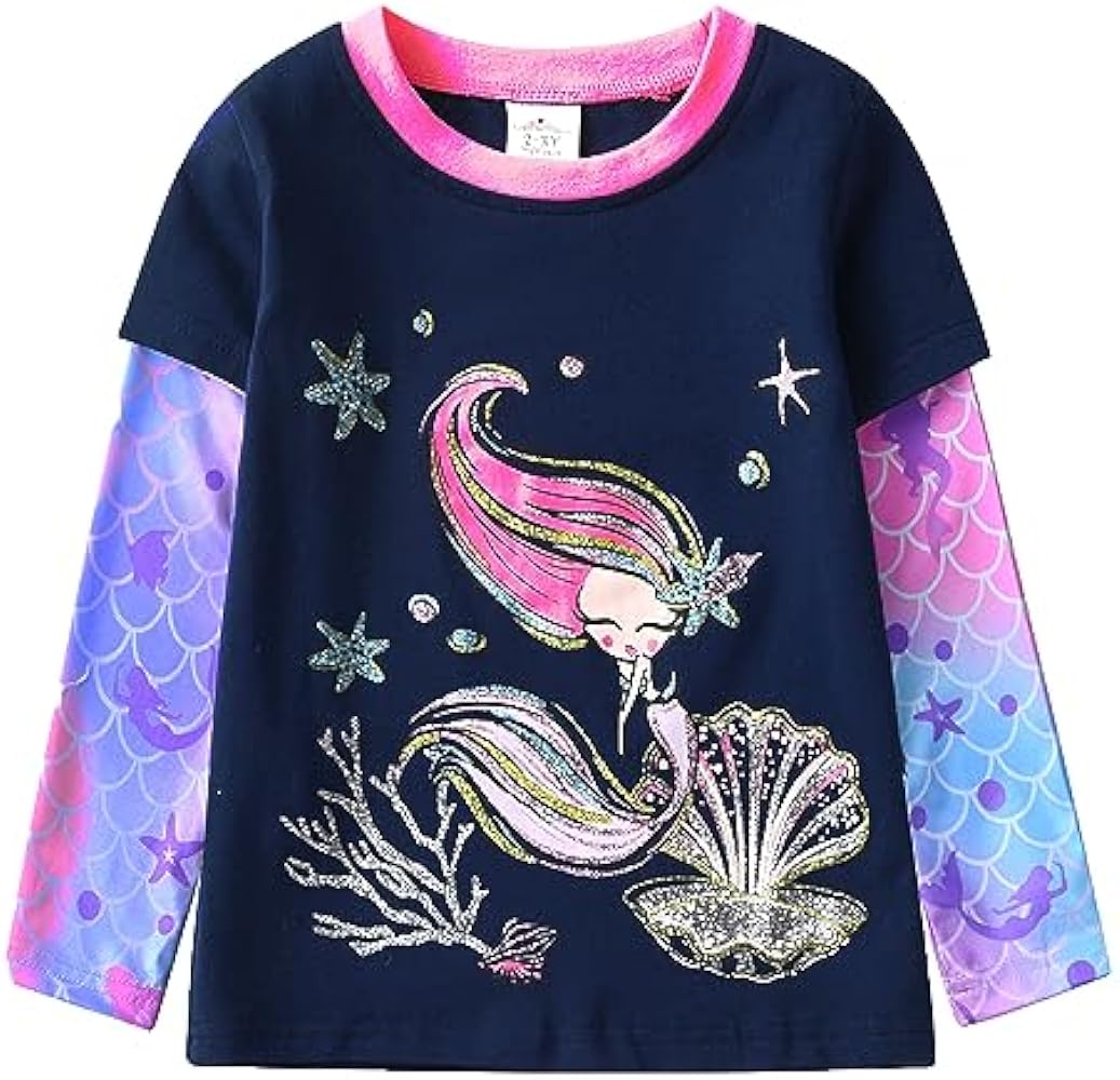 VIKITA Little Girls Cute Flower Long Sleeve T-Shirt Top for 1-8 Years