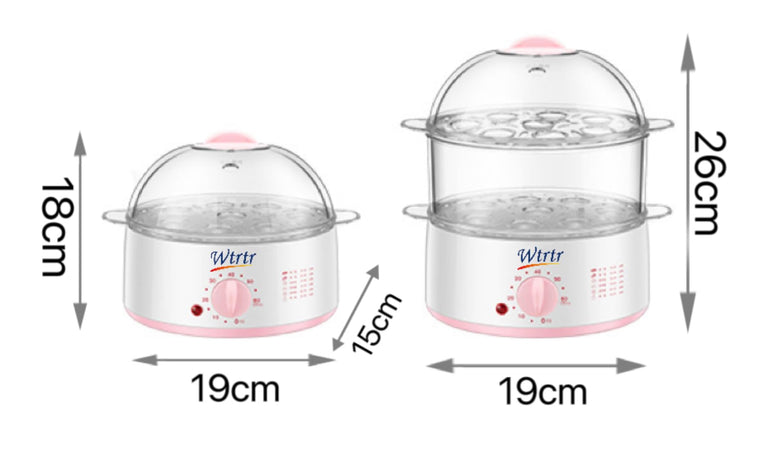 Wtrtr Timed Large Capacity Egg Boiler， 8 or 16 Egg Cooker，Egg Steamer Maker，Multi Function Breakfast Machine ，