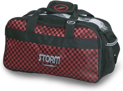 Storm 2 Ball Tote Checkered Bowling Bag- Black/Red