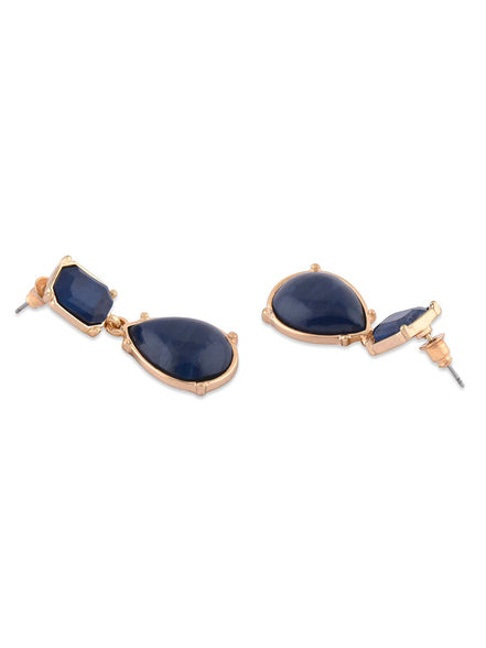 Zaveri Pearls Blue Stones Embellished Contemporary Drop Earring For Women-ZPFK15157