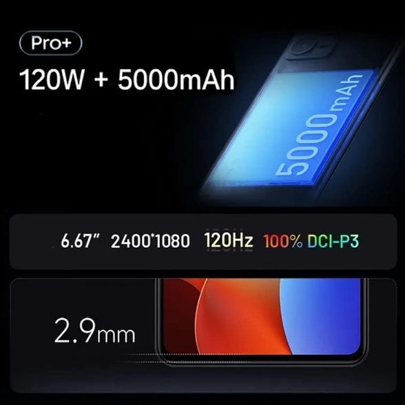 Xiaomi Redmi Note 12 Pro+ Plus 8GB RAM 256GB ROM, 5G Dual Sim 200MP Camera MediaTek Dimensity 1080 120Hz Pro AMOLED Display 120W HyperCharge CN Version Global RAM OTA Supporting -Frosted Blue