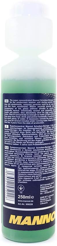 MANNOL 5022 WINDSHIELD WASHER CONCENTRATED LIQUID 1:1000 GERMANY 250ml