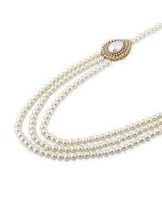 Zaveri Pearls Grand Moti Rani Haar Necklace Set For Women (White) (Zpfk4137)