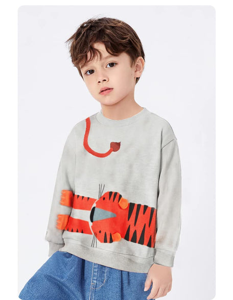 Toddler Boys Sweatshirts Long Sleeve Sport Elephant Sweat Shirt Dinosaur Pullover Crewneck Tops Tees Kids 2-7 Years