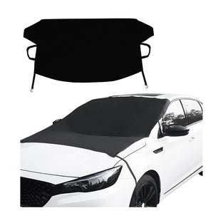 AUKEPO Car Windshield Snow Cover, 600D PVC Coated Polyester Fabric Windproof Waterproof Windshield Cover/Protector for Snow Frost, Applicable to All Seasons, Windproof Cover Fits Most Cars, SUV, Van