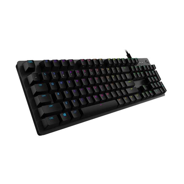 Logitech G512 Clicky Mechanical Gaming Keyboard, RGB Lightsync Backlit Keys, Romer-G Tactile Key Switches, Brushed Aluminum Case, Customizable F-Keys, Usb Pass Through - Carbon/Black