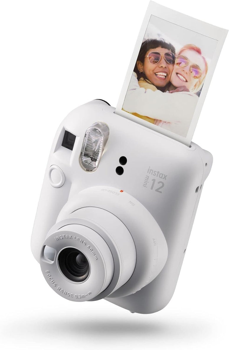 instax mini 12 instant film camera, auto exposure with Built-in selfie lens, Clay White