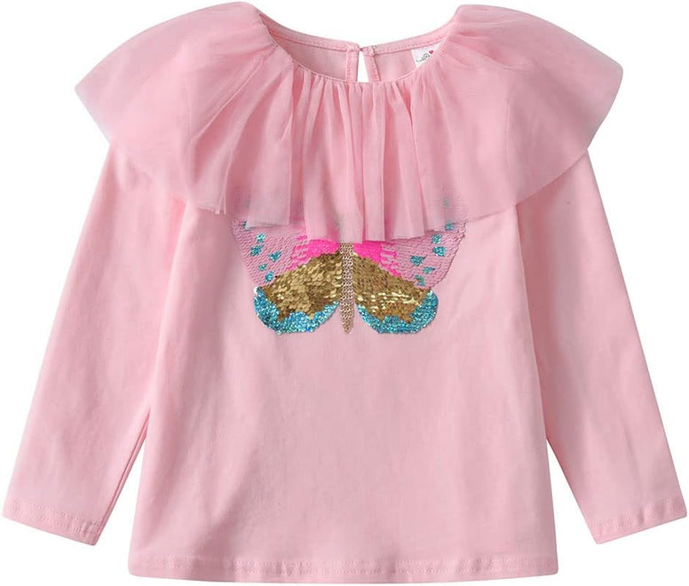 VIKITA Little Girls Cute Flower Long Sleeve T-Shirt Top for 1-8 Years