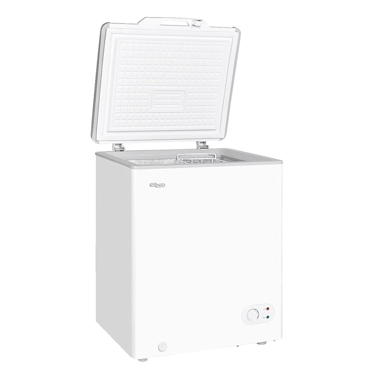 Super General Chest-Freezer 150 Liter Gross Volume, SGF-155-H, White, Compact Deep-Freezer with Storage-Basket, Lock & Key, Wheels, 63.2 x 56.5 x 83.5 cm, 1 Year Warranty