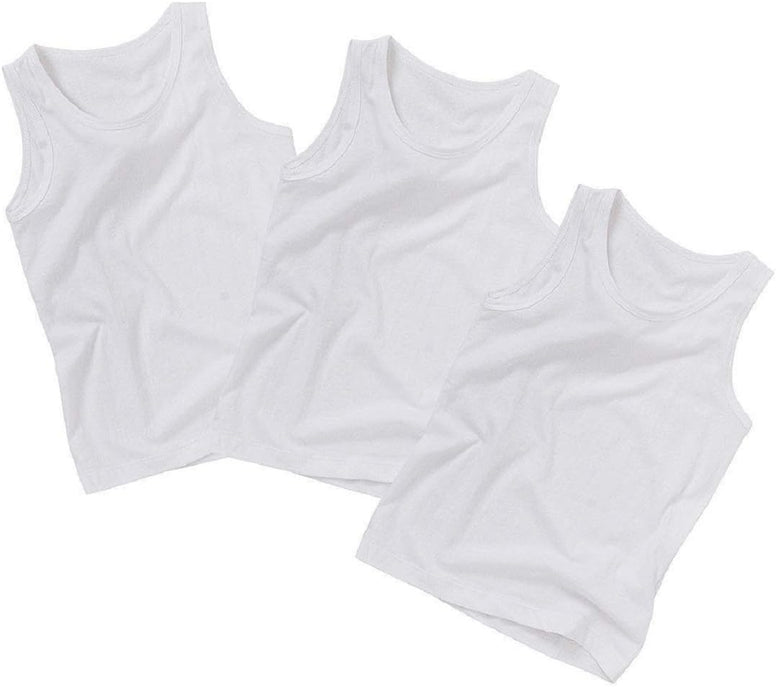 Kids Basket Baby Boys and Girls 100% Pure Cotton White Vest Inner wear Combo Pack of 5 and 10 pc