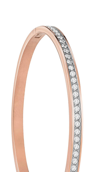Guess Women's Clear Bangle, Small, Rose Gold