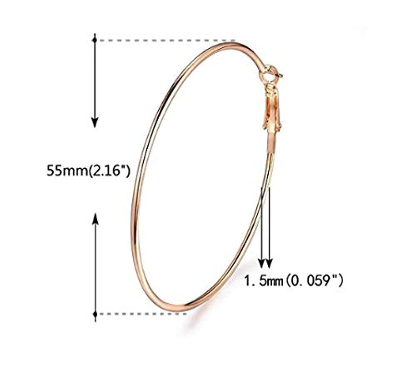 Yellow Chimes Combo of 3 Pairs Big Hoop Earrings Silver Gold Rose Gold Stainless Steel Ear rings for Women and Girls