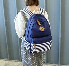 School Backpack,Student Canvas Bookbag Lightweight Laptop Bag with Shoulder Bags and Pen Case for Teen Boys and Girls