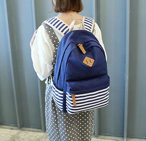 School Backpack,Student Canvas Bookbag Lightweight Laptop Bag with Shoulder Bags and Pen Case for Teen Boys and Girls