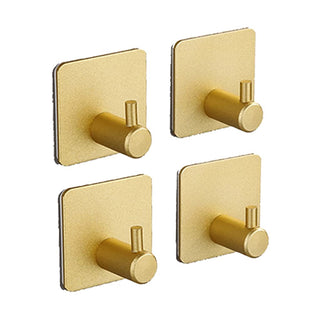 THERES Homarket (4 Packs) Adhesive Heavy Duty Wall Hooks Ultra Strong 304 Stainless Steel Brushed Home Storage Door Hook for Hanging Coats Robes Towel Bags Keys (Gold)