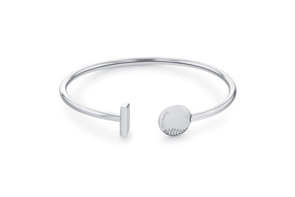 Calvin Klein Jewelry Women's Steel Bangle, Color: Silver (Model: 35000140), Medium, Stainless Steel, no gemstone