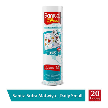 SANITA SUFRA MATWIYA Table Cover Disposable Small 20 Sheets-Sheet Size( 85Cmx107Cm)