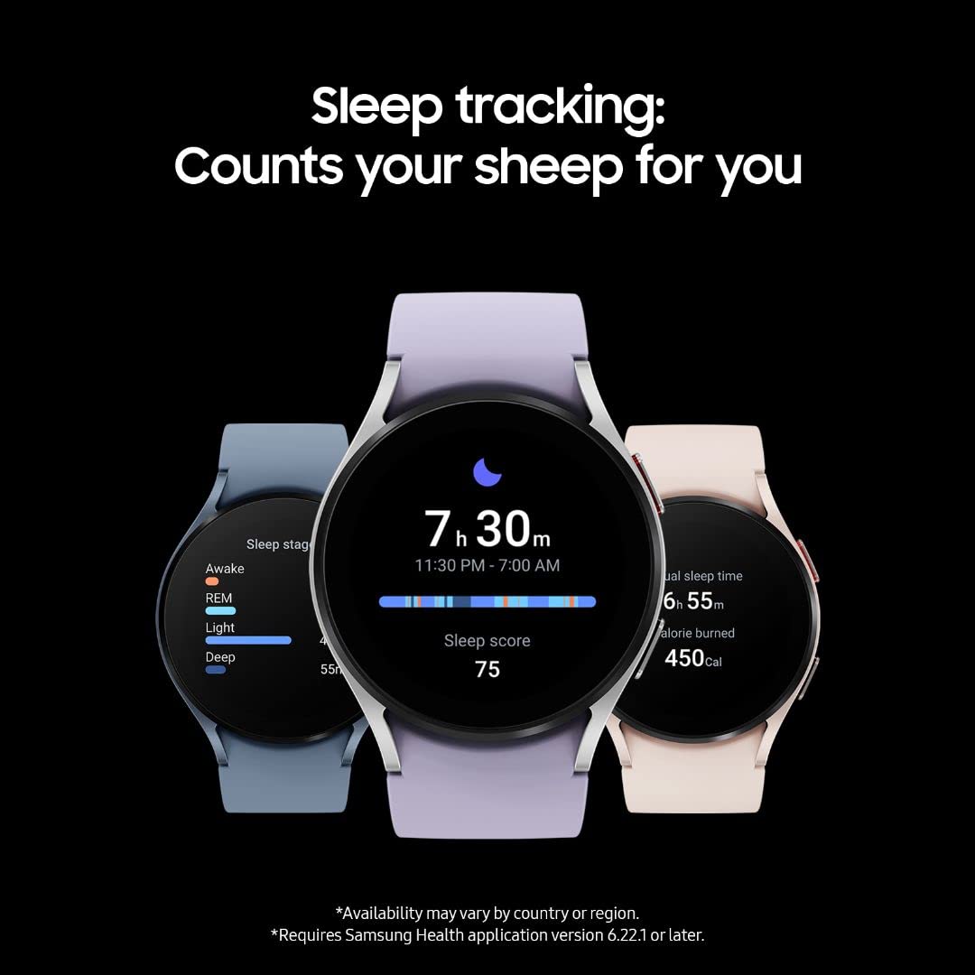 SAMSUNG Galaxy Watch 5 44mm Bluetooth Smartwatch w/ Body, Health, Fitness and Sleep Tracker, Improved Battery, Sapphire Crystal Glass, Enhanced GPS Tracking, US Version, Silver Bezel w/ White Band