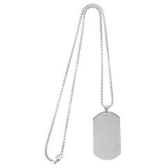 POPETPOP Small Dog Tag Chain Necklace for Men Gold Stainless Steel Necklace Name Tag Necklace Travel Luggage Tag Pet Id Tags Dog Tag Dog Tag Chain Pendant Label Id Card 18k Metal