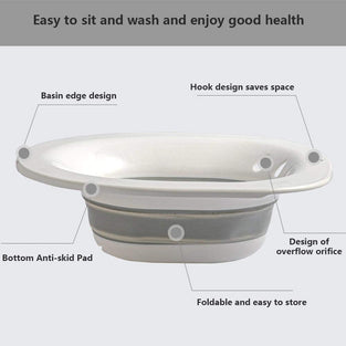 Sitz Bath, Squat Free Sitz Bath, for Postpartum Care, Anal Postoperative Care Basin, for Hemorrhoids and Perineum Treatment, Alleviate Vaginal or Anal Inflammation, Foldable Easy to Store(Gray)
