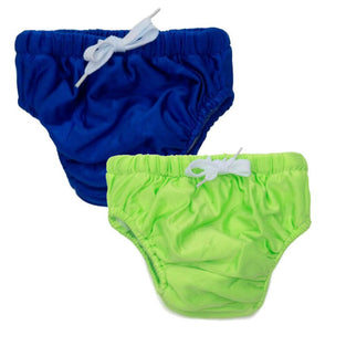 KaWaii Baby Reusable Swim Diaper Stretchy Mesh Layer Boys & Girls (L) 32-40 pounds 2-Pack