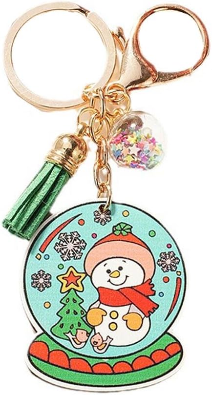 Goodern Santa Claus Keychain,Cute Christmas Metal Key Chain DIY Xmas Santa Claus Ornament Snowman Key Ring Pendant Key Chains Car Pendant Accessories Bag Keychain Decor Gift for Kids Girls