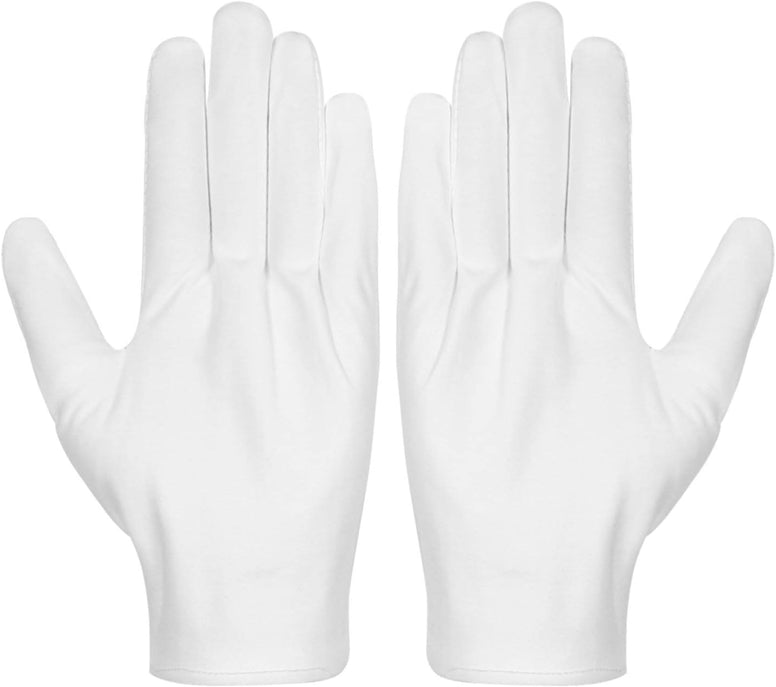 Cotton Gloves, Selizo 3 Pairs White Cotton Gloves Coin Gloves for Women Men Eczema Dry Hands Moisturizing Serving Archival Cleaning Jewelry Silver Inspection