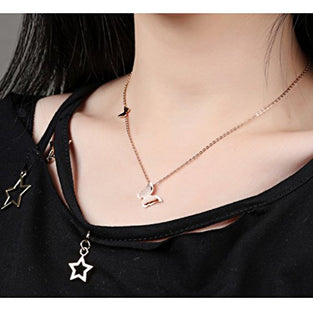 Yellow Chimes Rose Gold Stainless Steel Dual Butterfly Charm Pendant for Women (Rose Gold)(YCFJPD-283BTRF-RG)