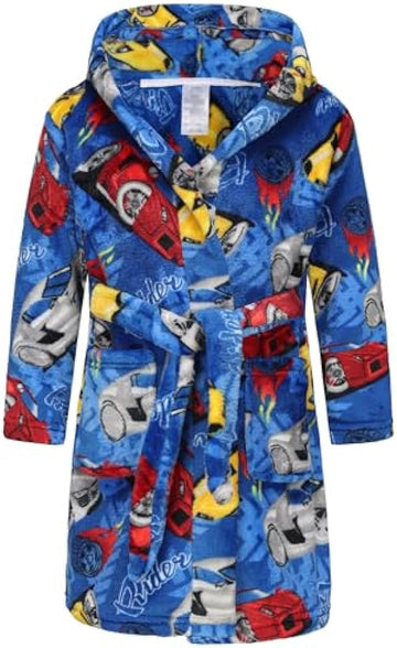 Kids Hooded Bathrobe Girls Soft Plush Hooded Flannel Pajamas Sleepwear Boys Spa Robe