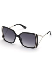 Guess Women's GU775101C Sunglasses, Color: Shiny Black/Smoke Mirror, Size: 58