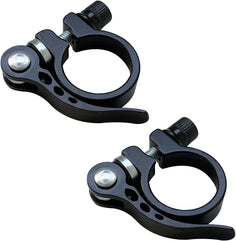 2pc Bike Seatpost Clamp, Aluminum Quick Bike Seat Clamp for Road Bike Casual Bike(black 31mm)