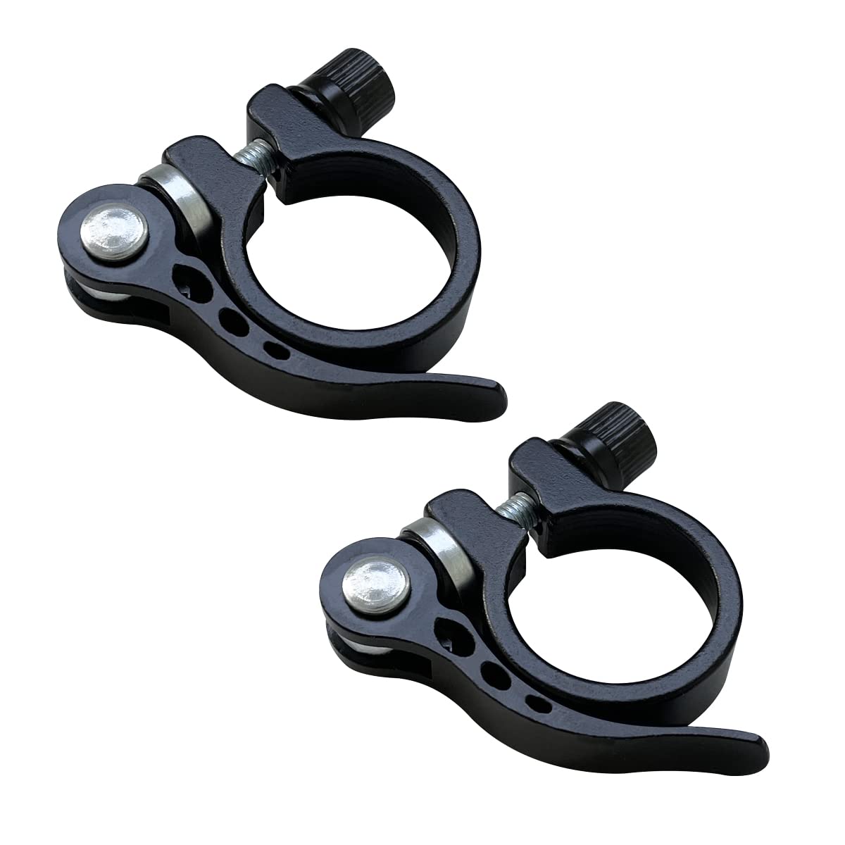 2pc Bike Seatpost Clamp, Aluminum Quick Bike Seat Clamp for Road Bike Casual Bike(black 31mm)