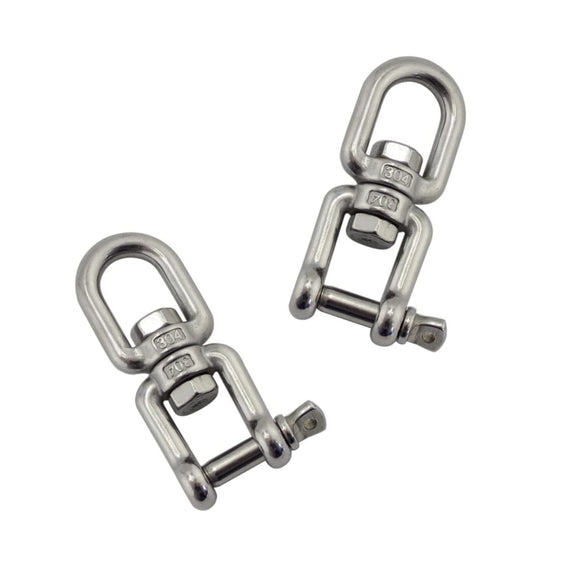 2 Pcs Swivel Rings Double Ended Snap Swivel Shackles Stainless Steel Swivel Snap Anchor Shackle Riggings for Hanging Chair Sandbag Industry