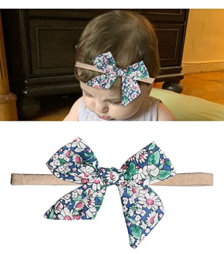 Mumoo Bear Baby Girl Headbands-Nylon Bows 10 Packs Mix Style Hair Band Accessories for Newborn Toddler and Little Baby